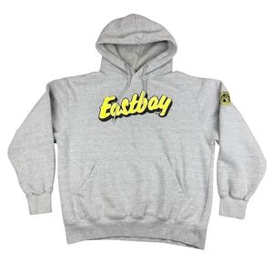 VTG Eastbay Hoodie Mens XL Gray Graphic Logo Sweatshirt Streetwear Skater Y2K